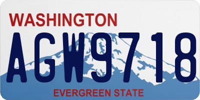 WA license plate AGW9718