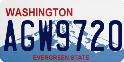 WA license plate AGW9720