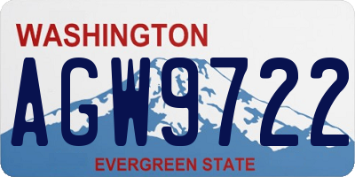 WA license plate AGW9722