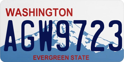 WA license plate AGW9723