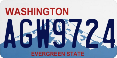 WA license plate AGW9724