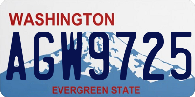 WA license plate AGW9725