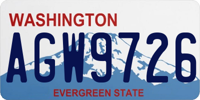 WA license plate AGW9726