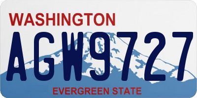 WA license plate AGW9727