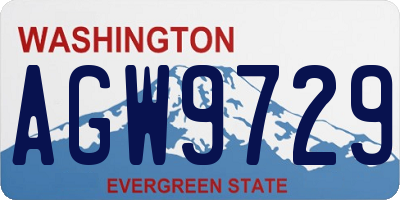 WA license plate AGW9729