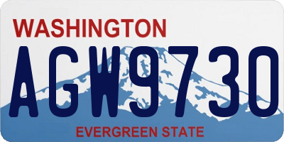 WA license plate AGW9730