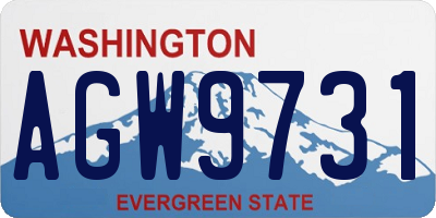 WA license plate AGW9731