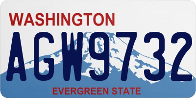 WA license plate AGW9732