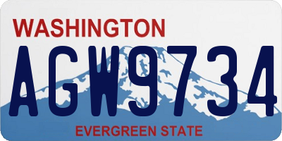 WA license plate AGW9734