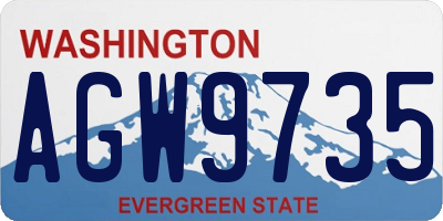 WA license plate AGW9735