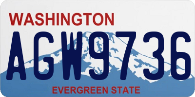 WA license plate AGW9736