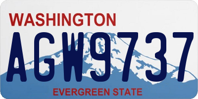 WA license plate AGW9737
