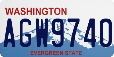 WA license plate AGW9740