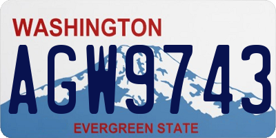 WA license plate AGW9743