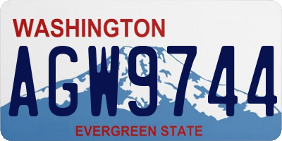 WA license plate AGW9744
