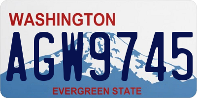 WA license plate AGW9745