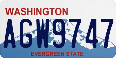 WA license plate AGW9747