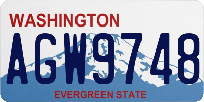 WA license plate AGW9748