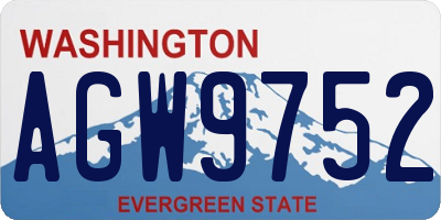 WA license plate AGW9752