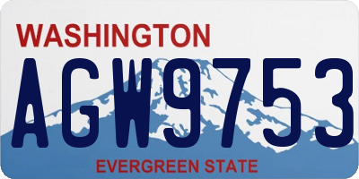 WA license plate AGW9753