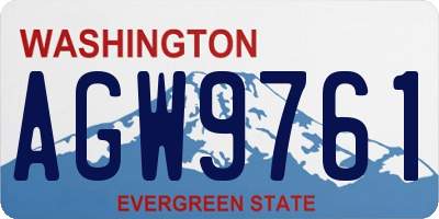 WA license plate AGW9761