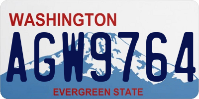 WA license plate AGW9764