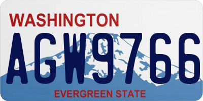 WA license plate AGW9766