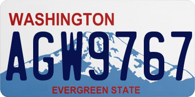 WA license plate AGW9767