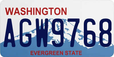 WA license plate AGW9768