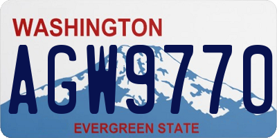 WA license plate AGW9770