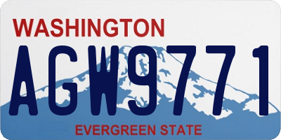 WA license plate AGW9771