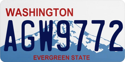WA license plate AGW9772