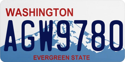 WA license plate AGW9780