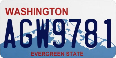 WA license plate AGW9781