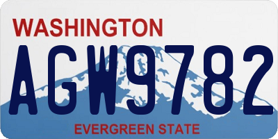WA license plate AGW9782
