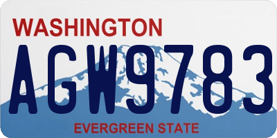 WA license plate AGW9783