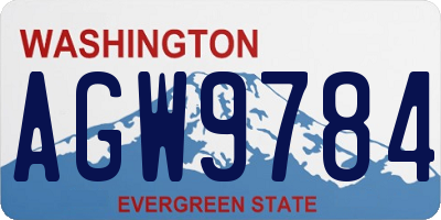 WA license plate AGW9784