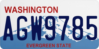 WA license plate AGW9785