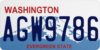 WA license plate AGW9786