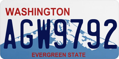 WA license plate AGW9792