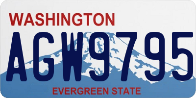 WA license plate AGW9795