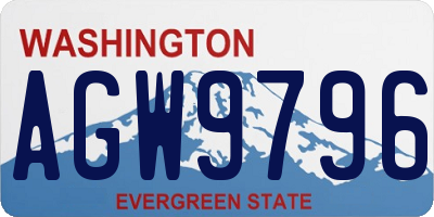 WA license plate AGW9796
