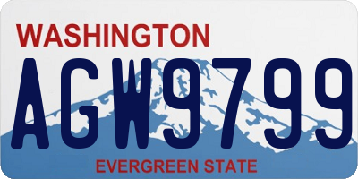 WA license plate AGW9799