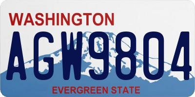 WA license plate AGW9804