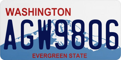 WA license plate AGW9806