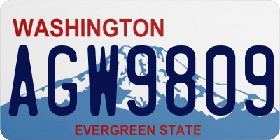 WA license plate AGW9809