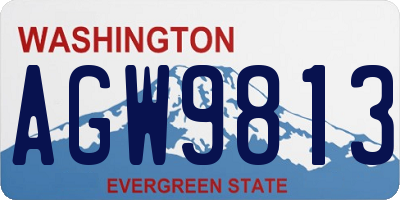 WA license plate AGW9813