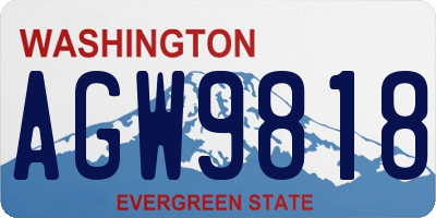 WA license plate AGW9818