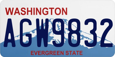 WA license plate AGW9832