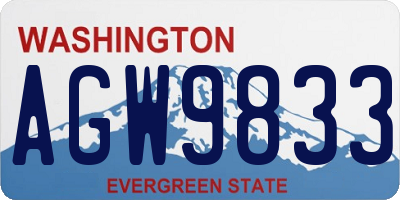 WA license plate AGW9833